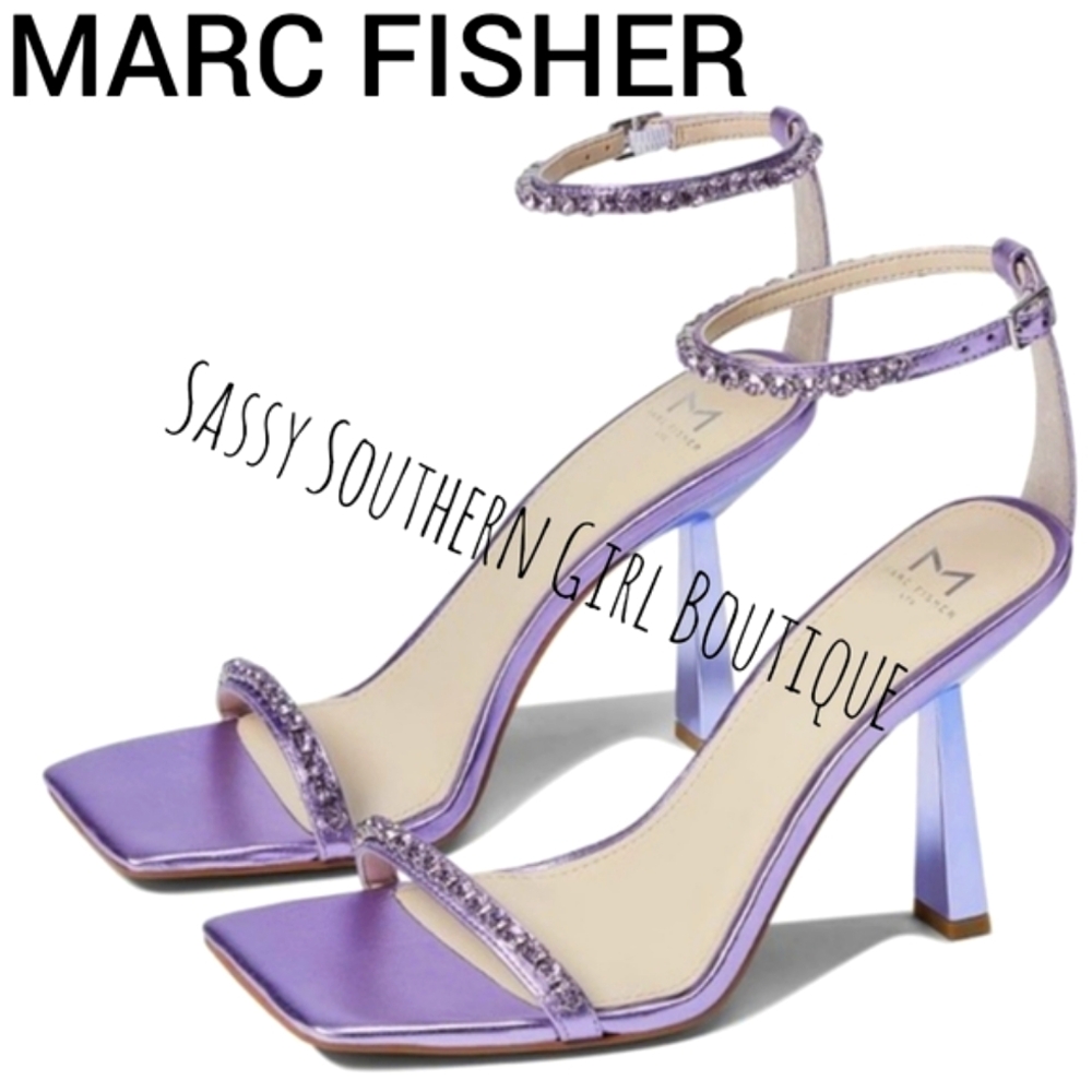 🆕 ⭐ MARC FISHER Lavender Metallic Rhinestone Heels